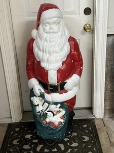 Vtg Empire Blow Mold Santa 46” Christmas Decor Santa Claus 1960's 70s No Light - Picture 1 of 18