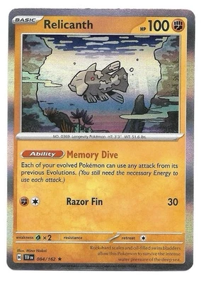 Relicanth 084/162 SV05: Temporal Forces Holo Pokemon TCG - NM - Image 1 of 2