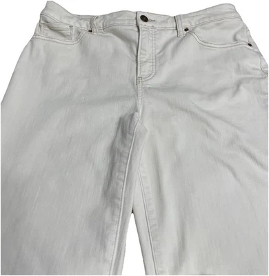 Pantalones de mezclilla Chico's talla 1R tan adelgazantes novia ajustados al tobillo marfil 5 bolsillos Foto 1 de 4