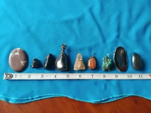 Lot of 9 Gemstones, 4 are Wire Bailed - Picture 1 of 4