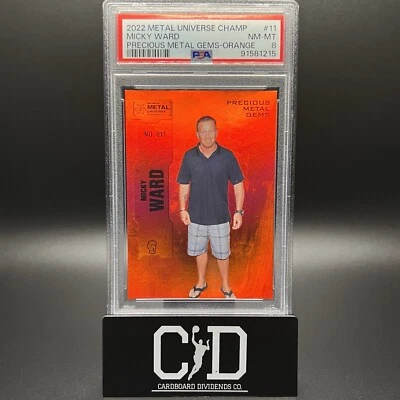 Micky Ward 2022 UD Metal Universe PMG Precious Metal Gems Red /25 SSP PSA 8 - Image 1 of 2