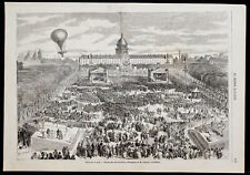 1855 - Party Of 15 August - Esplanade Of Invalides - engraving antique