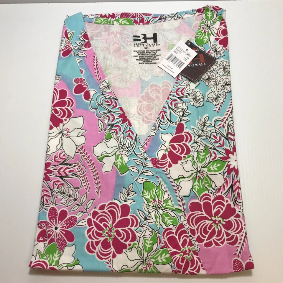 Beverly Hills Uniforms Plus Size Scrub Top, Style #501W, Print #759, 3XL-5XL - Image 1 of 1
