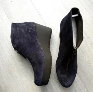 Pedro Miralles Weekend 41 UK 8 Navy Blue Suede Leather ankle boots - Picture 1 of 5