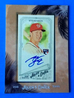 2018 TOPPS Allen & Ginter . MINI  FRAMED  AUTO . ANDREW STEVENSON . NATIONALS - Image 1 of 2