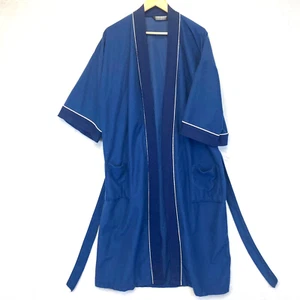 Vintage Knightsbridge Blue Men's Lounge Plush Robe One Size Fits All Belted VTG - Picture 1 of 12