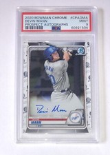 Devin Mann 2020 Bowman Chrome Prospect Autograph Card LA Dodgers #CPADMA PSA 9