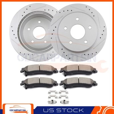 Brake Rear Disc Rotors And Ceramic Pads Drilled Slot For 1998-2004 Chevrolet S10 - Изображение 1 из 4