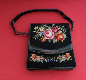 Gobelin Tasche Umhänge Tasche mit Blumendekor. Dekorative Tasche. - Bild 1 von 3