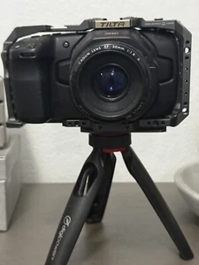 Blackmagic Pocket Cinema Camera 6K  (50mm Canon EF Lens) with SmallRig Cage - Picture 1 of 4
