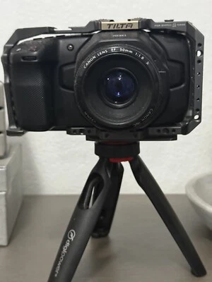 Blackmagic Pocket Cinema Camera 6K  (50mm Canon EF Lens) with SmallRig Cage - Image 1 of 4