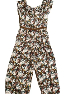 JANIE AND JACK Mädchen Overall Blumen Strampler Kinder SCHÖN Größe 8 EXC - Bild 1 von 8