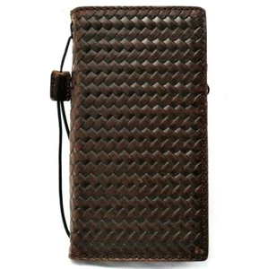 Funda de cuero genuino para Apple iPhone 12 Pro Max Wallet Cover Book artesanía Arte - Imagen 1 de 6