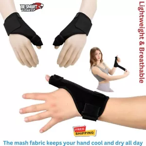 Neoprene Black Thumb Spica Splint, New Wrist Thumb Spica Support Arthritis brace - Picture 1 of 10