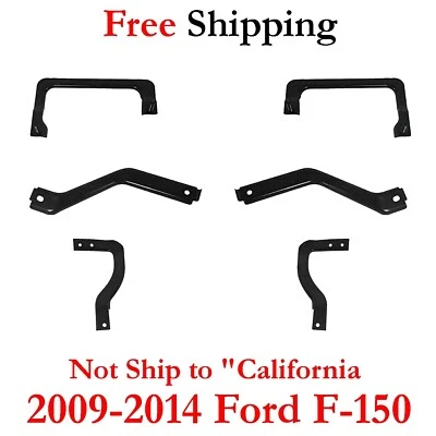 For 2009-2014 Ford F-150 Bumper Bracket Front Left & Right Side Set 6pc Foto 1 de 4
