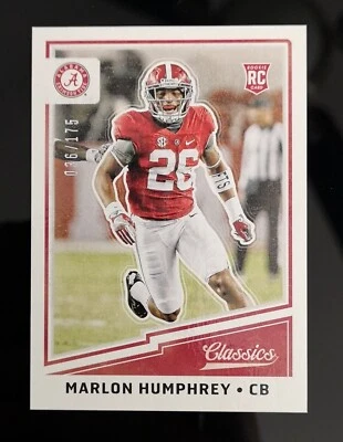 #'ed/175 💥 Marlon Humphrey RC 2017 Panini Classics Rookie Card Alabama #264 SP - Image 1 of 2