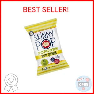 Palomitas de maíz SkinnyPop cheddar blancas, sin gluten, sin OGM, bocadillos saludables de palomitas de maíz, S - Imagen 1 de 2