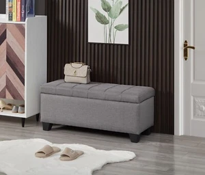 Storage Ottoman Bench Foot Rest Stool for Bedroom Entryway Living Room Modern - Picture 1 of 11
