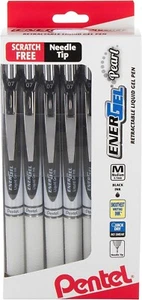 12 Pentel ENERGEL Pearl Nadelspitze flüssige Gelstifte SCHWARZE TINTE 0,7 mm MITTEL M - NEU - Bild 1 von 1