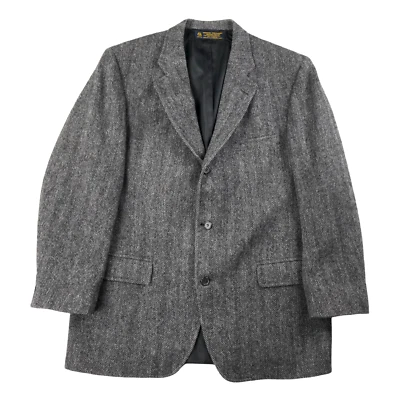 Chaqueta de Colección Brooks Brothers 44 Espiga Tweed Gris Lana Blazer Abrigo Deportivo Foto 1 de 4