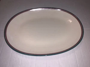 Pfaltzgraff USA JUNIPER DEEP Oval Platter 14" Teal Burgundy Mauve - Picture 1 of 5