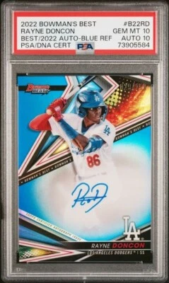 2022 Bowman's Best Blue Refractor Auto #B22-RD Rayne Doncon /150 PSA 10 Auto 10 - Image 1 of 2