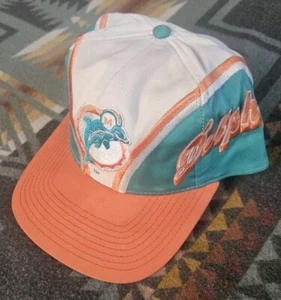 Vintage Miami Dolphins Eastport Snapback Cap Hat 90s Sportswear NFL - Picture 1 of 13
