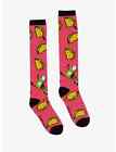 Invader Zim GIR taco neon pink thigh-high socks 9-11, womens shoe 5-10
