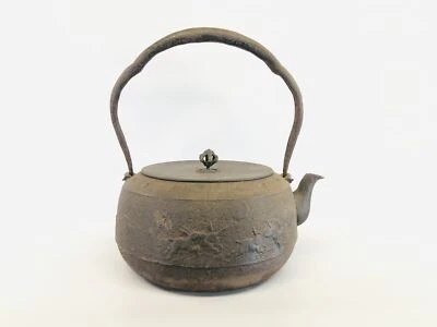 Y5356 TETSUBIN большой железный чайник кролик луна надпись чайник чайник Японии старинный - Изображение 1 из 4