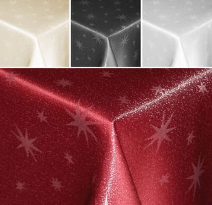 Tischdecke Weihnachten Lurex Sterne eckig Tischdecken Advent Weihnachtstischdeck - Bild 1 von 33