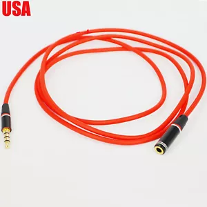 1.2 M Red 3.5mm 4 Pole 4 Ways Male to Female headphone earphone Extension Cable - Picture 1 of 4