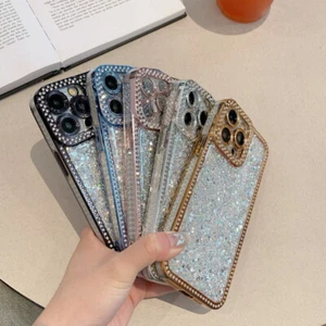 Funda brillante para teléfono iPhone 15 14 13 Pro Max 12 Pro 11 a prueba de golpes - Imagen 1 de 19