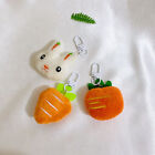 Cute Plush Carrot Rabbit Doll Keychain Stuffed Bunny Keyring School Bag Pendant