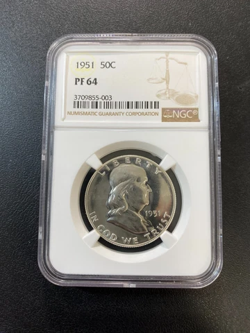1951 PROOF FRANKLIN HALF DOLLAR NGC PR-64 - KEY DATE - CERTIFIED SLAB - 50C Cover