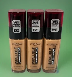 Loreal Infallible 24 Hour Fresh Wear Foundation 500 Honey Bisque New ~ 3 Pcs - Picture 1 of 1