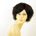 Perruque Femme 100% Cheveux Naturel Courte Méchée Noir/Rouge Shina 1B410
