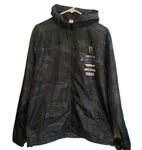 Supercross Monster Energy Camo Windbreaker Jacke Reißverschluss Kapuze Herren L Racing  - Bild 1 von 3