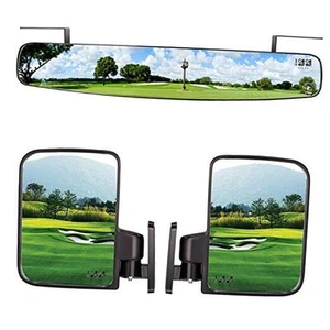 Universal Golf Cart Rear View Mirror Wide Rear View Convex and Folding Side - Picture 1 of 8
