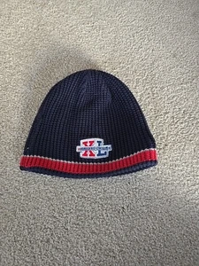 Vintage Reebok Super Bowl rot blau Beanie Mütze NFL Reversible  - Bild 1 von 4