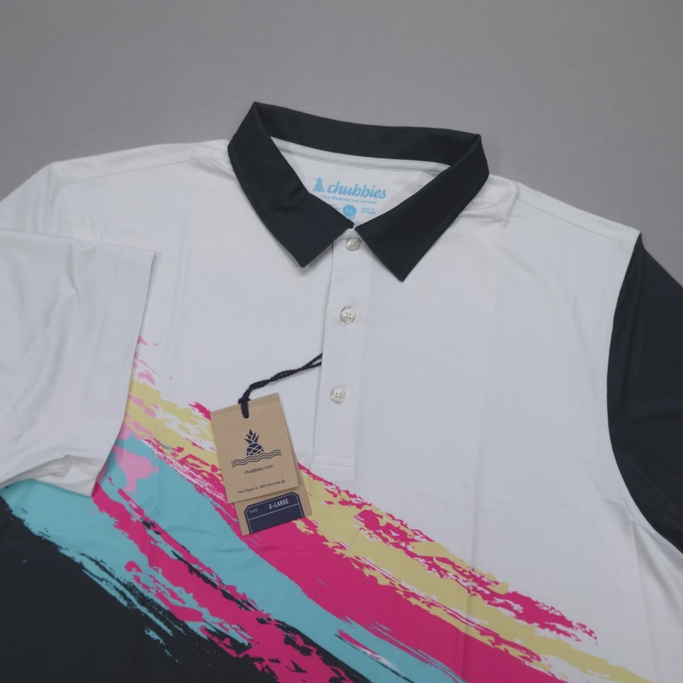 & Defects Chubbies The Tennis Champ Performance Polo Shirt Size XL