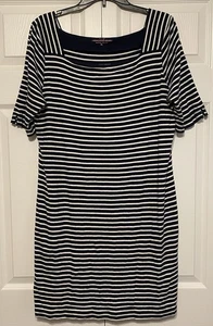 Vineyard Vines Women’s XL Navy Blue White Striped Knee Length Dress - Picture 1 of 5