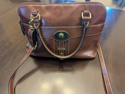 Cartera de cuero GiANI BERNINI rojo pardusco con correa extra para hombro/brossbody Foto 1 de 4