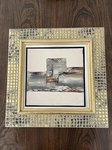 Vintage Original Abstract Geometric Painting, Unusual Frame - Picture 1 of 7