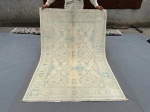 4x6 Afghan Rug Handmade Geometric Wool Carpet Soft Pastel Tribal Area Rug Decor - Picture 1 of 11