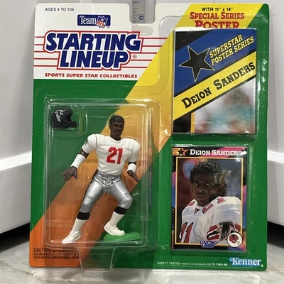 Alineación inicial de la NFL Deion Sanders Atlanta Falcons 1992 vintage caja 247 Foto 1 de 4