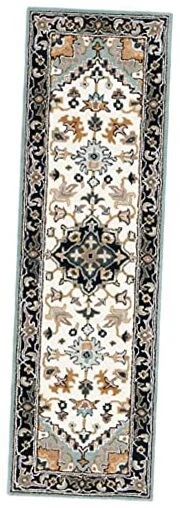  Heritage Collection Runner Rug - 2'3" x 6', Grey & Green, Handmade  - Image 1 of 4