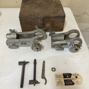 Vintage Lockwood Speed Drill Doorknob Tool With Wood Case. - Picture 1 of 21