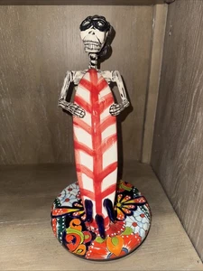 Day of the Dead Catrina Surfer Figurine – Talavera Style Ceramic Art 14” - Picture 1 of 6