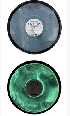 The Elder Scrolls V Skyrim Atmospheres LP Blue Glow Dust Filled Variant In Hand - Image 1 of 4