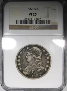 1832 Capped Bust Half Dollar NGC VF25 Large Letters Crusty Type Coin - Picture 1 of 4